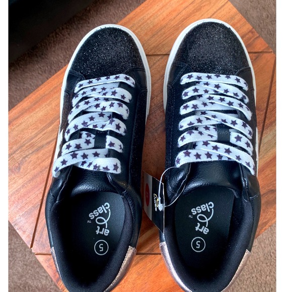 Art Class Glitter Sneakers Star Laces Casual Shoes Girls Women's Size 5 - Picture 10 of 13